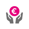 Karriere-Icon mit Eurozeichen für Urlaubs- und Weihnachtsgeld