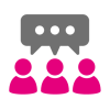 Karriere-Icon mit Personen die miteinander sprechen